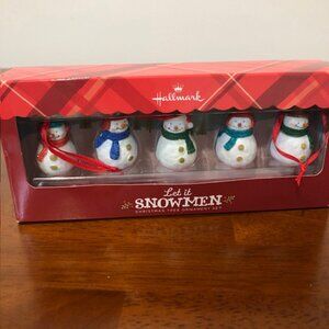 Hallmark Let It Snowmen Christmas Tree Ornament Set.